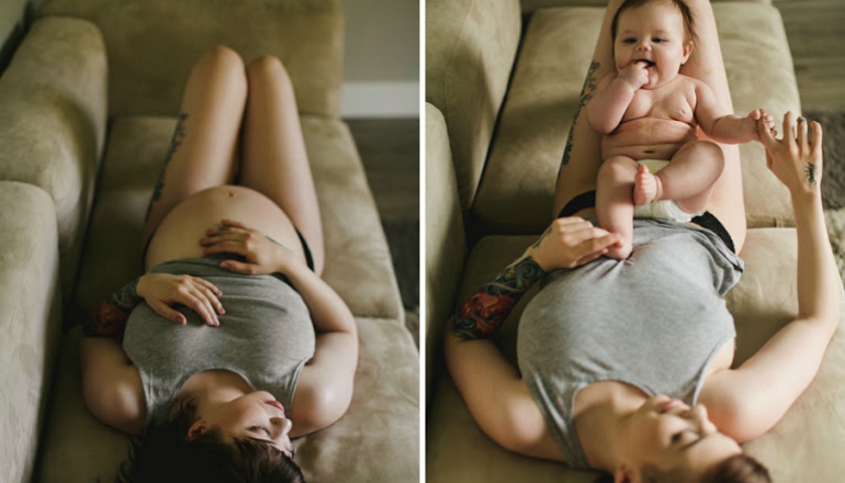 Fun Idea: 15 Adorable Before & After Maternity Photos