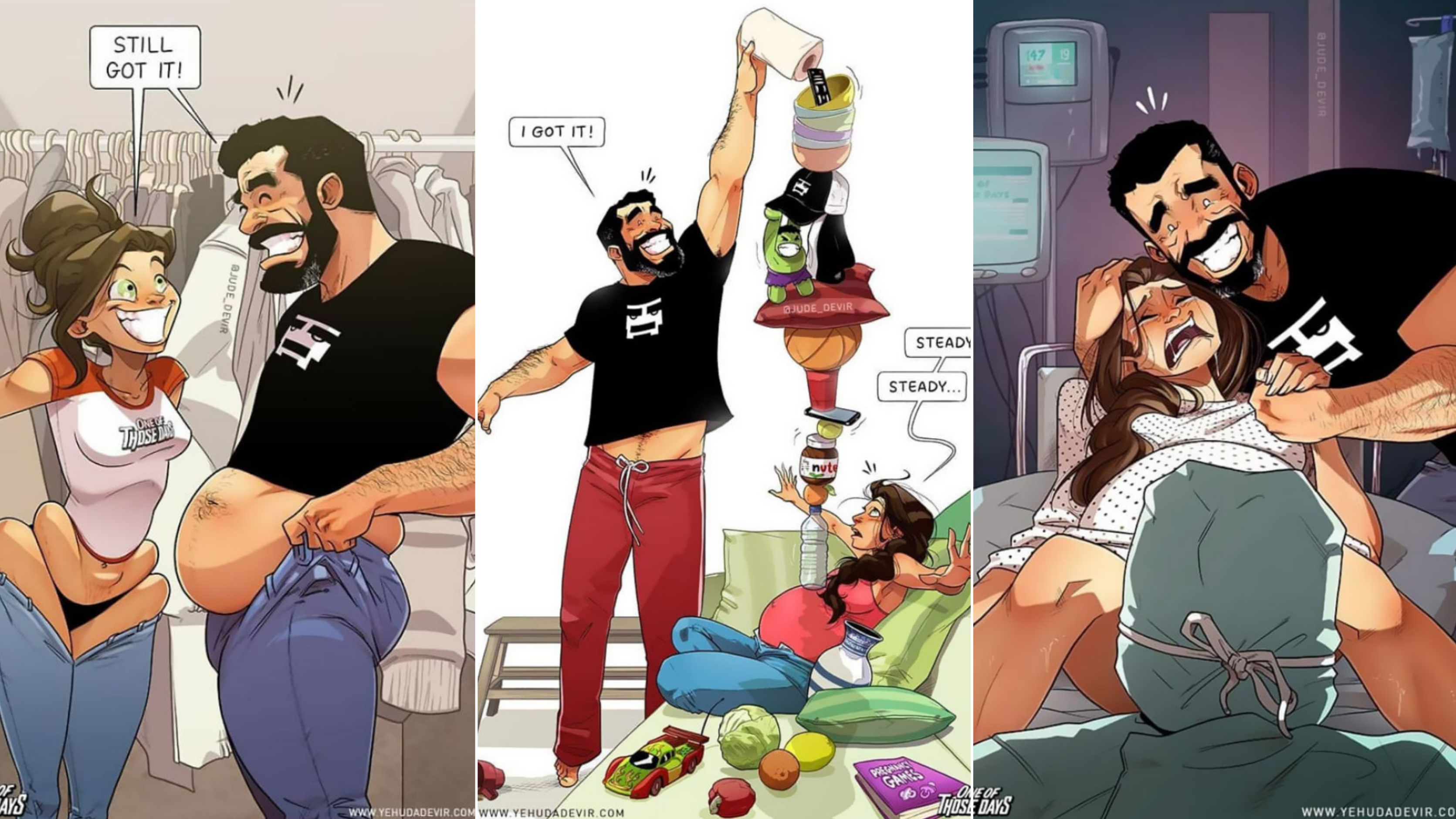 Artist Keeps Illustrating Everyday Life With His Wife, And Now We Get To See Their Baby Daughter