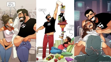 Artist Keeps Illustrating Everyday Life With His Wife, And Now We Get To See Their Baby Daughter