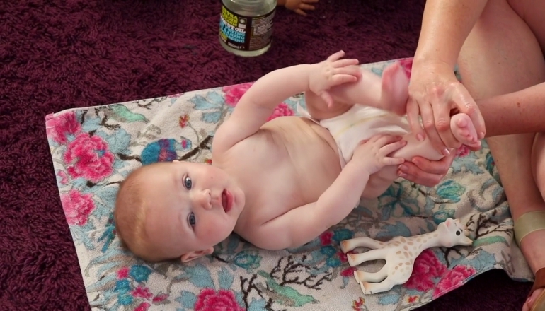 Baby Massage Using Coconut Oil